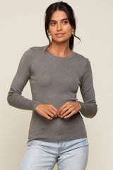 Olive Knit Long Sleeve Maternity Top