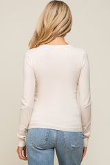 Ivory Knit Long Sleeve Maternity Top