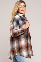 Rust Plaid Button Down Maternity Flannel