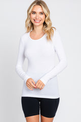 Ivory Ribbed Long Sleeve Maternity Top