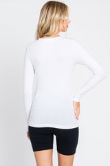 Ivory Ribbed Long Sleeve Top