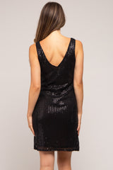 Black Sequin Sleeveless Maternity Dress