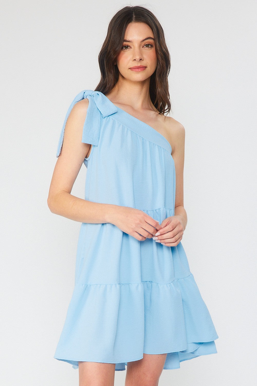 Light Blue Tiered Babydoll Dress