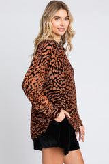 Camel Animal Burnout Button Up Top