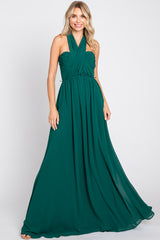 Forest Green Sweetheart Convertible Chiffon Maternity Gown