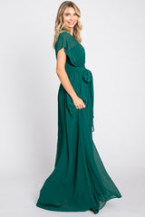 Forest Green Sweetheart Convertible Chiffon Gown