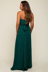 Forest Green Sweetheart Convertible Chiffon Maternity Gown