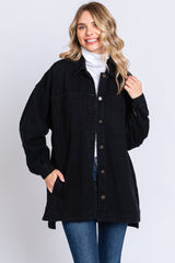 Black Denim Button Down Button Down Jacket