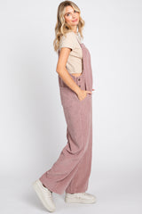 Mauve Corduroy Wide Leg Overalls