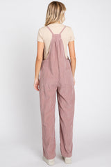 Mauve Corduroy Wide Leg Overalls