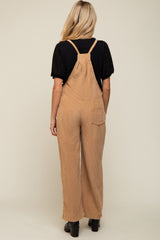 Camel Corduroy Wide Leg Maternity Overalls