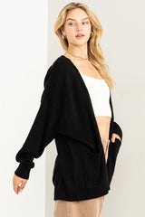 Black Basic Knit Cardigan