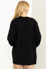 Black Basic Knit Cardigan