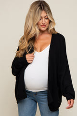 Black Basic Maternity Knit Cardigan