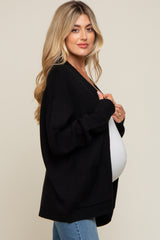 Black Basic Maternity Knit Cardigan