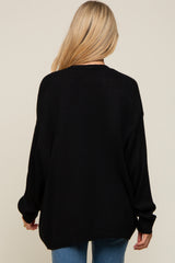 Black Basic Maternity Knit Cardigan