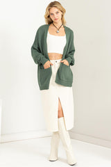 Olive Basic Knit Cardigan