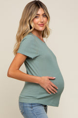 Sage Short Sleeve Maternity Top