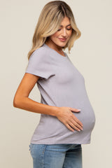 Grey Short Sleeve Maternity Top