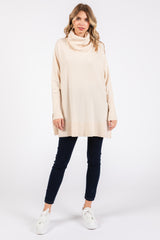 Cream Cowl Neck Dolman Sleeve Sweater