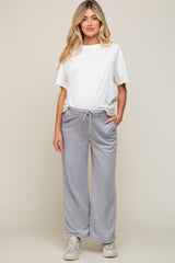 Heather Grey Wide Leg Maternity Lounge Pants