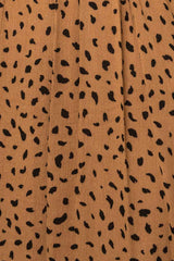 Mocha Animal Print Side Cutout Midi Dress