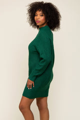 Hunter Green Knit Long Sleeve Sweater Dress