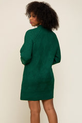 Hunter Green Knit Long Sleeve Sweater Dress