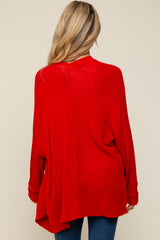 Red Cuff Sleeve Maternity Cardigan