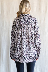 Black Abstract Animal Print Blouse