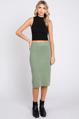 Sage Knit Fitted Maternity Skirt