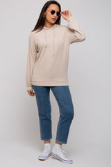 Taupe Ribbed Hooded Top