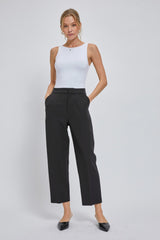 Black Crop Maternity Dress Pants