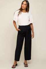 Black Crop Maternity Dress Pants