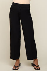 Black Crop Maternity Dress Pants