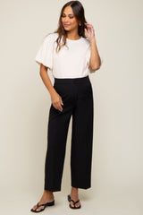 Black Crop Maternity Dress Pants