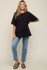 Black Faded Oversized Maternity T-Shirt