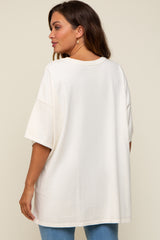 Cream Oversized Maternity T-Shirt