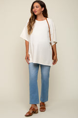 Cream Oversized Maternity T-Shirt