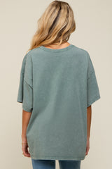 Sage Faded Oversized Maternity T-Shirt