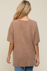 Mocha Faded Oversized Maternity T-Shirt