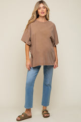 Mocha Faded Oversized Maternity T-Shirt