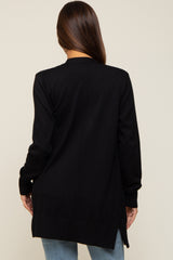 Black Basic Open Front Maternity Cardigan