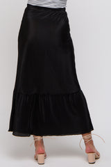 Black Plisse Maxi Skirt