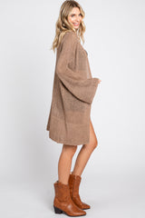 Mocha Open Knit Cardigan