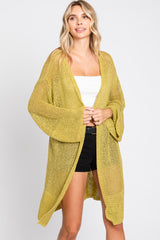 Lime Open Knit Cardigan