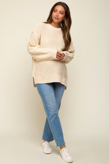 Cream Exposed Seam Maternity Sweater