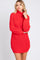 Red Turtleneck Sweater Mini Dress