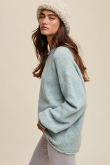 Jade Soft Knit Rolled Hem Sweater