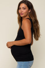 Black Basic Seamless Maternity Tank